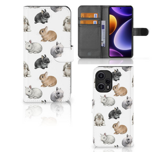 Telefoonhoesje met Pasjes voor Xiaomi Poco F5 Konijntjes