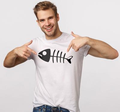 T-shirt vissen geraamte