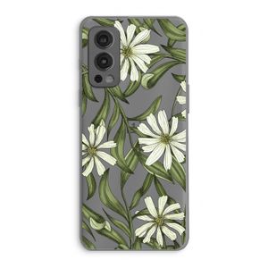 Wit bloemenpatroon: OnePlus Nord 2 5G Transparant Hoesje