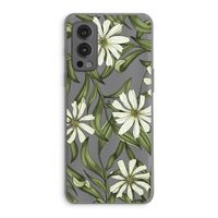 Wit bloemenpatroon: OnePlus Nord 2 5G Transparant Hoesje