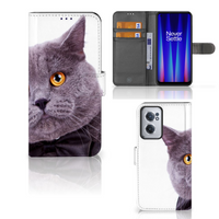 OnePlus Nord CE 2 Telefoonhoesje met Pasjes Kat - thumbnail