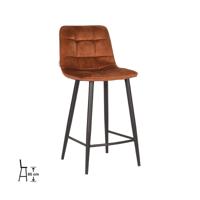 LABEL51 Barkruk Jelt - Oker - Velours - Zithoogte 66