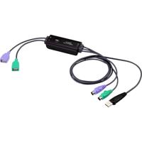 ATEN KVM Kabel [1x USB, PS/2 - 1x USB, PS/2] 0.8 m Zwart