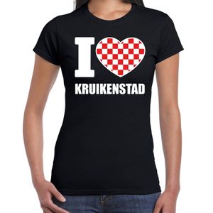 Carnaval I love Kruikenstad t-shirt zwart voor dames