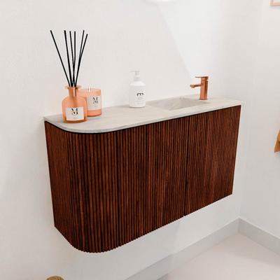 Toiletmeubel Mondiaz Joya Dlux | 71.6 cm | Meubelkleur Ruby | Faye wastafel Ostra Wasbak Rechts | 1 kraangat