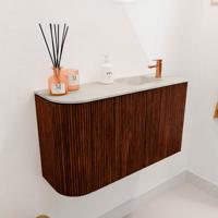 Toiletmeubel Mondiaz Joya Dlux | 71.6 cm | Meubelkleur Ruby | Faye wastafel Ostra Wasbak Rechts | 1 kraangat