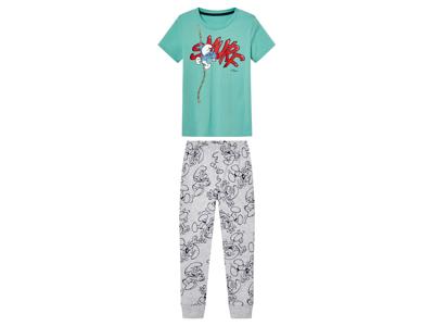 Kinderpyjama (groen/grijs, 122/128)
