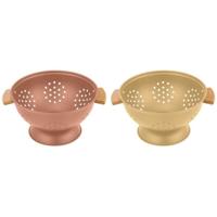 Pastavergoet DKD Home Decor 30 x 24,5 x 14 cm Terra cotta Roestvrij staal Geel (2 Stuks)