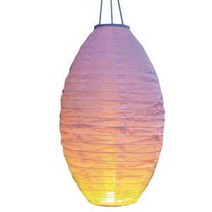 5x stuks solar buitenlampion / buitenlampionnen wit met realistisch vlameffect 30 x 50 cm - Lampionnen