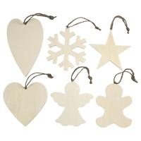 Creativ Company Versier je houten kersthangers, 6st.