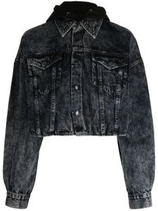 izzue veste en jean à capuche - Gris