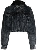 izzue veste en jean à capuche - Gris