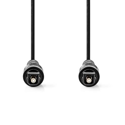 Nedis Optische Audiokabel | TosLink Male | TosLink Male | 5.00 m | Rond | PVC | Zwart | Label - CAGL25000BK50