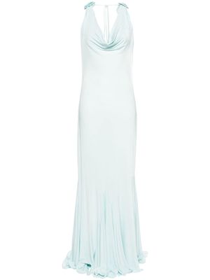 Magda Butrym robe longue à fleurs appliquées - Bleu
