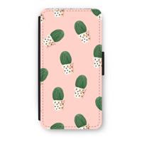 Cactusprint roze: iPhone 8 Plus Flip Hoesje
