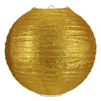 Papieren feest lampion met glitters - goud - Dia 25 cm - versiering - feestartikelen - thumbnail