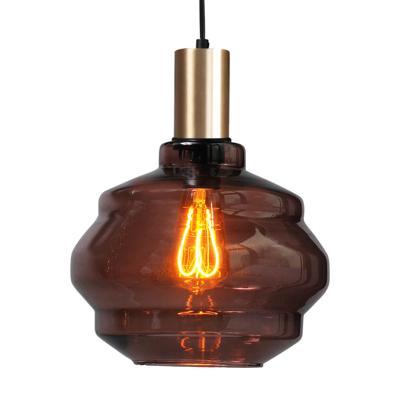 Masterlight Hanglamp goudPorto met Ball red glas - Ø 24cm - 2710-05-02-1