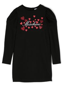 Moschino Kids robe courte à logo imprimé - Noir