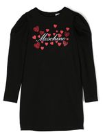 Moschino Kids robe courte à logo imprimé - Noir - thumbnail