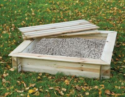 Zandbak Vierkant met deksel L120xB120xH24cm Tuindeco - Tuindeco