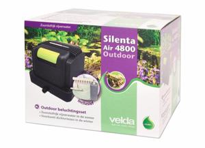 Velda Silenta Outdoor 4800 Luchtpomp - 65W, 25.000L Vijverbeluchting Pro Set met 2 XXL Luchtstenen