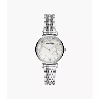 Emporio Armani quartz wit marmeren wijzerplaat dameshorloge AR11170