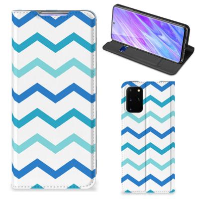 Samsung Galaxy S20 Plus | Hoesje met Magneet | Zigzag Blauw