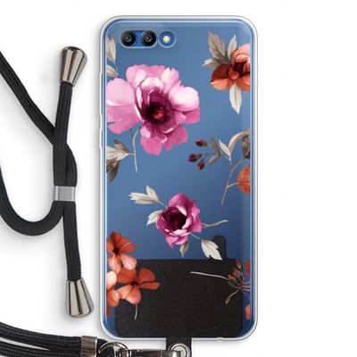 Geschilderde bloemen: Honor 10 Transparant Hoesje met koord