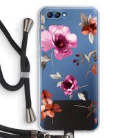 Geschilderde bloemen: Honor 10 Transparant Hoesje met koord
