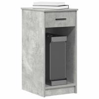 Computertorenstandaard met lade 35x45x77 cm betongrijs