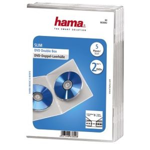 Hama Double DVD Jewel Case, Slim 5 , transparent 2 schijven Transparant