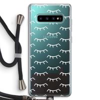 Wimpers: Samsung Galaxy S10 Plus Transparant Hoesje met koord