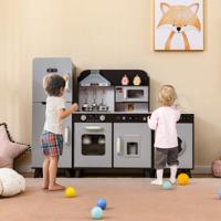 Keukenset voor Kinderen van +3 Jaar 3-in-1 Keukenspeelgoed met Koelkast Wasmachine Ijsmachine Fornuis Gootsteen Oven Magnetron