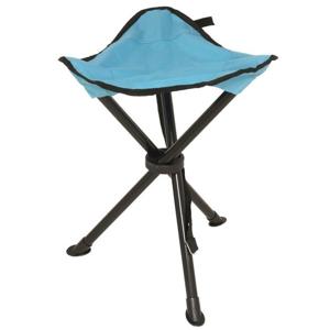 Opvouwbaar krukje - driepoot - camping/outdoor - lichtblauw - D34 x H40 cm