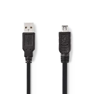 Nedis CCGP60200BK20 USB-kabel 2 m USB 2.0 USB A Mini-USB A Zwart