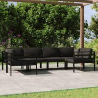 6-delige Loungeset met kussens aluminium antracietkleurig