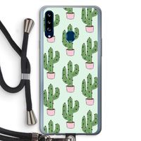 Cactus Lover: Samsung Galaxy A20s Transparant Hoesje met koord