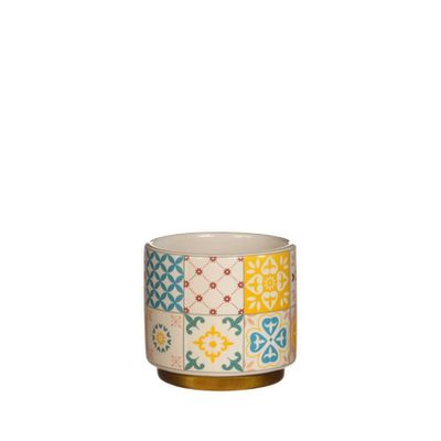 Pot faro blauw geel 7 x 6,5 cm