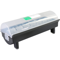 Labeldispenser | excl. 7 rollen ma/zo | 9.5x10x zwart/transparant