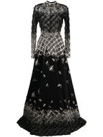 Saiid Kobeisy robe en tulle à ornements de perles - Noir - thumbnail