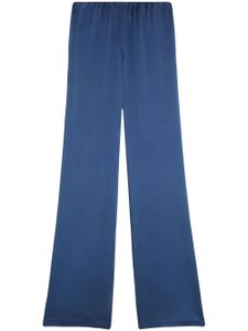 AMI Paris pantalon en satin à taille haute - Bleu