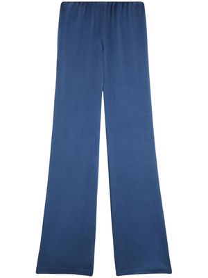 AMI Paris pantalon en satin à taille haute - Bleu