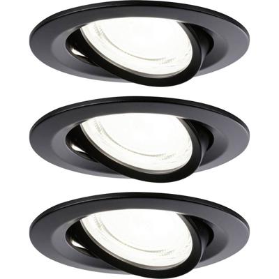 Paulmann 92457 Nova Coin LED-inbouwlamp Set van 3 stuks LED 2.8 W Zwart (mat)