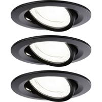 Paulmann 92457 Nova Coin LED-inbouwlamp Set van 3 stuks LED 2.8 W Zwart (mat)