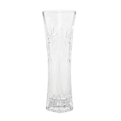Gerimport Bloemenvaas - ornament glas - 11 x 29 cm - luxe motief - voor bloemen en boeketten