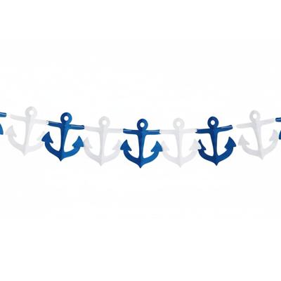 Feestslinger Maritiem thema - Ankers - slinger - papier - 300 cm - breedte 8 cm Feestslinger Maritiem thema - Ankers - slinger - papier - 300 cm - breedte 8 cm