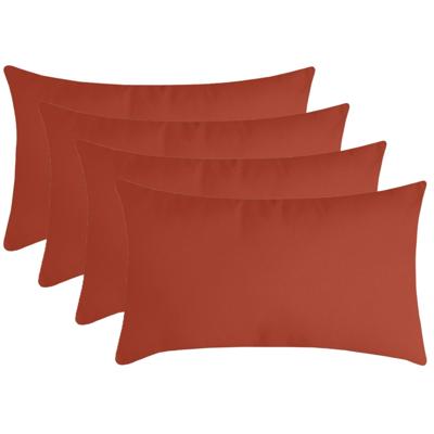Stof Textile sierkussen Nelson - 4x - terracotta - 30 x 50 cm - bank kussens - polyester