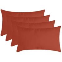 Stof Textile sierkussen Nelson - 4x - terracotta - 30 x 50 cm - bank kussens - polyester