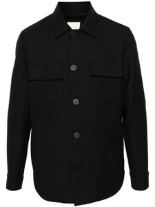 SANDRO spread-collar cotton shirt jacket - Noir