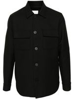 SANDRO spread-collar cotton shirt jacket - Noir